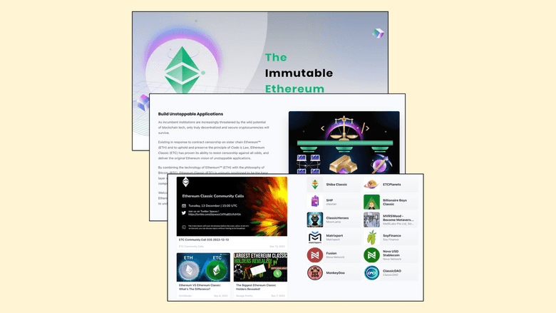 ETC community website. ETC community website.