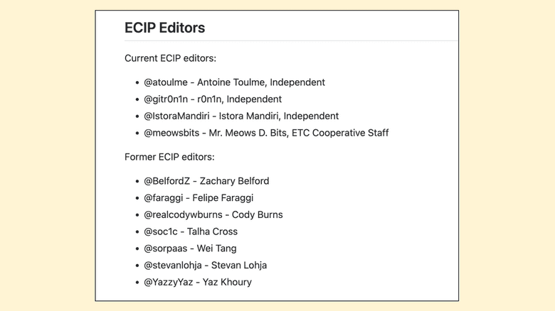 ECIP editors. ECIP editors.